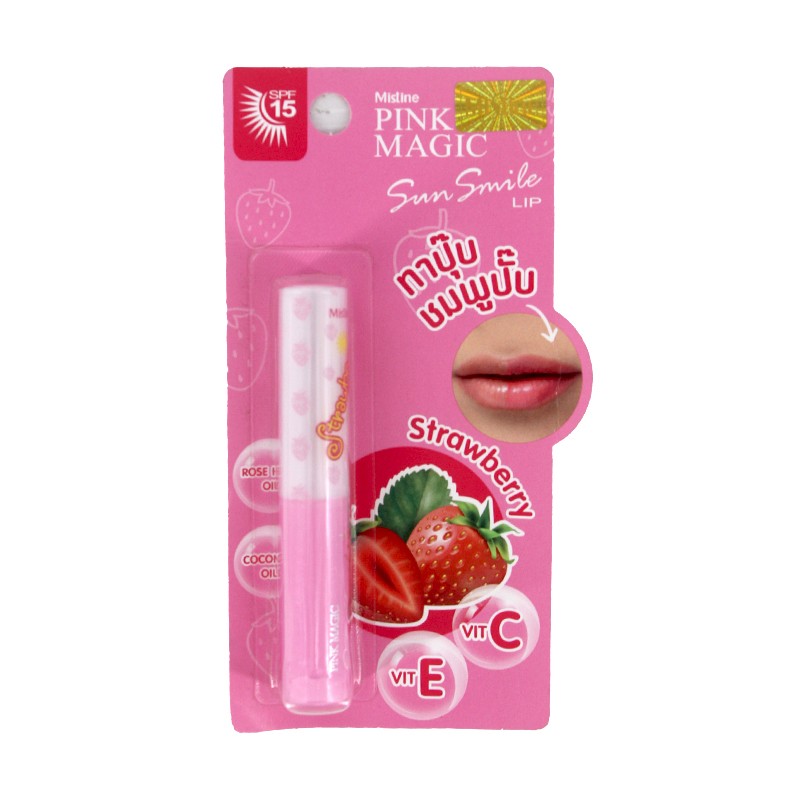 Mistine Pink Megic Sun Smile Lip Balm 1.7g (Strawberry)