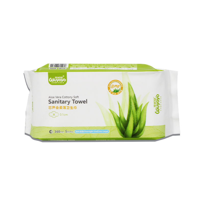 Wuyoyo Sanitary towel Cotton Soft Night Use 360mm (5pcs)