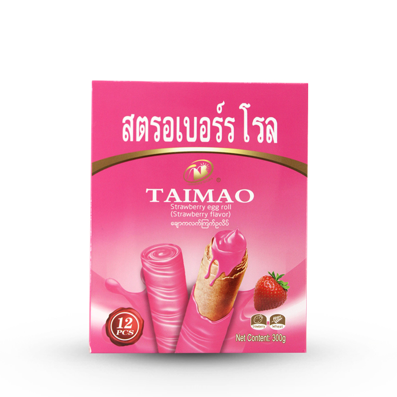 Taimao Strawberry Egg Roll 300g