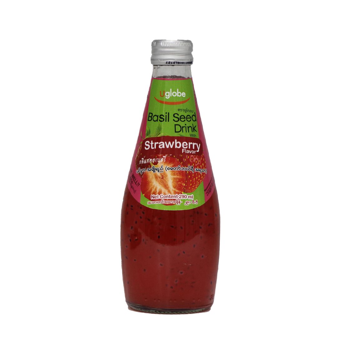 Uglobe Basil Seed Drink 290ml (Strawberry)
